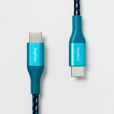 6' USB-C to USB-C Braided Cable -Ocean Teal/Navy - 850044241446