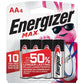 Energizer - MAX AA Batteries (4 Pack), Double A Alkaline Batteries - 039800011329