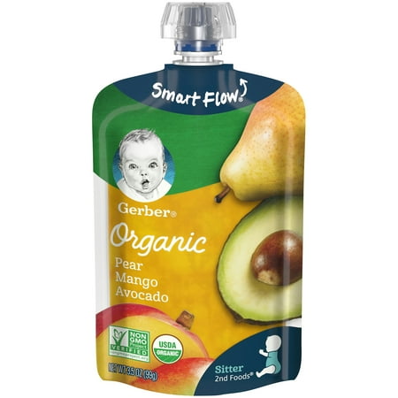 Gerber 2nd Foods Organic Pear Mango Avocado Baby Food, 3.5 oz Pouch - 015000044664