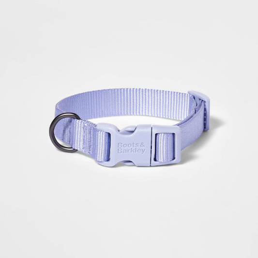 Basic Dog Adjustable Collar with Color Matching Buckle - M - Lilac - 085239995938