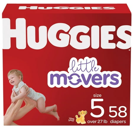 Huggies Little Movers Baby Diapers, Size 5, 58 Ct - 036000535891