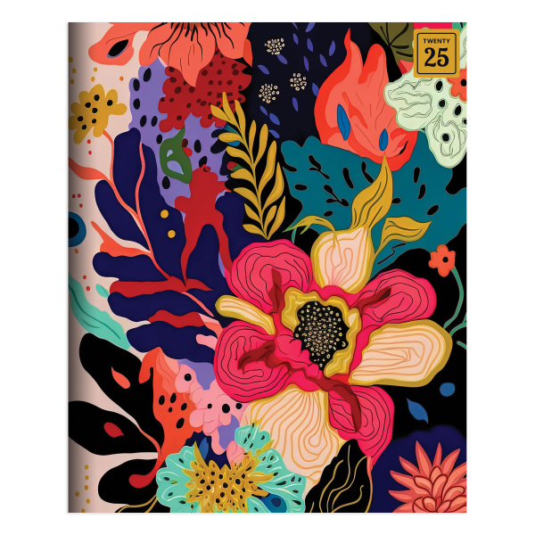 2025 TF Publishing Medium Monthly Planner, 6-1/2" x 8", Eclectic Flowers, January To December - 619344381364