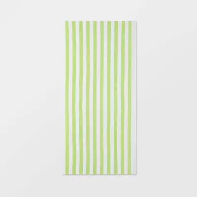 Striped Beach Towel Green - 197543419915