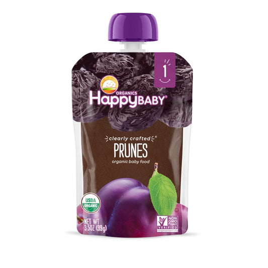 HappyBaby Organics Stage 1 Clearly Crafted Prunes Baby Food Pouch - 3.5oz - 819573013306