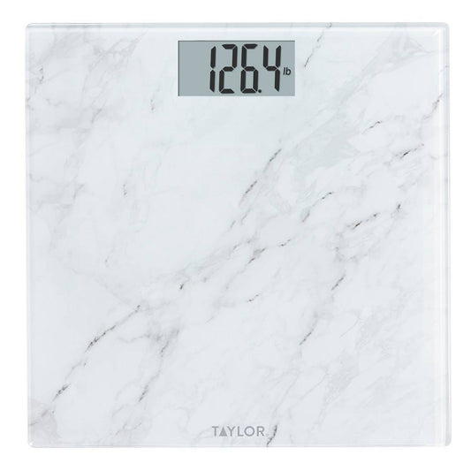 Glass Digital Scale with Marble Design White - Taylor - 0777840394270