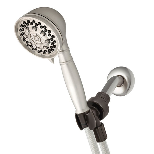 6 Mode Power Pulse Hand Held Shower Head Brushed Nickel - Waterpik: EPA WaterSense, Massage Setting, 5ft Hose - 073950251266