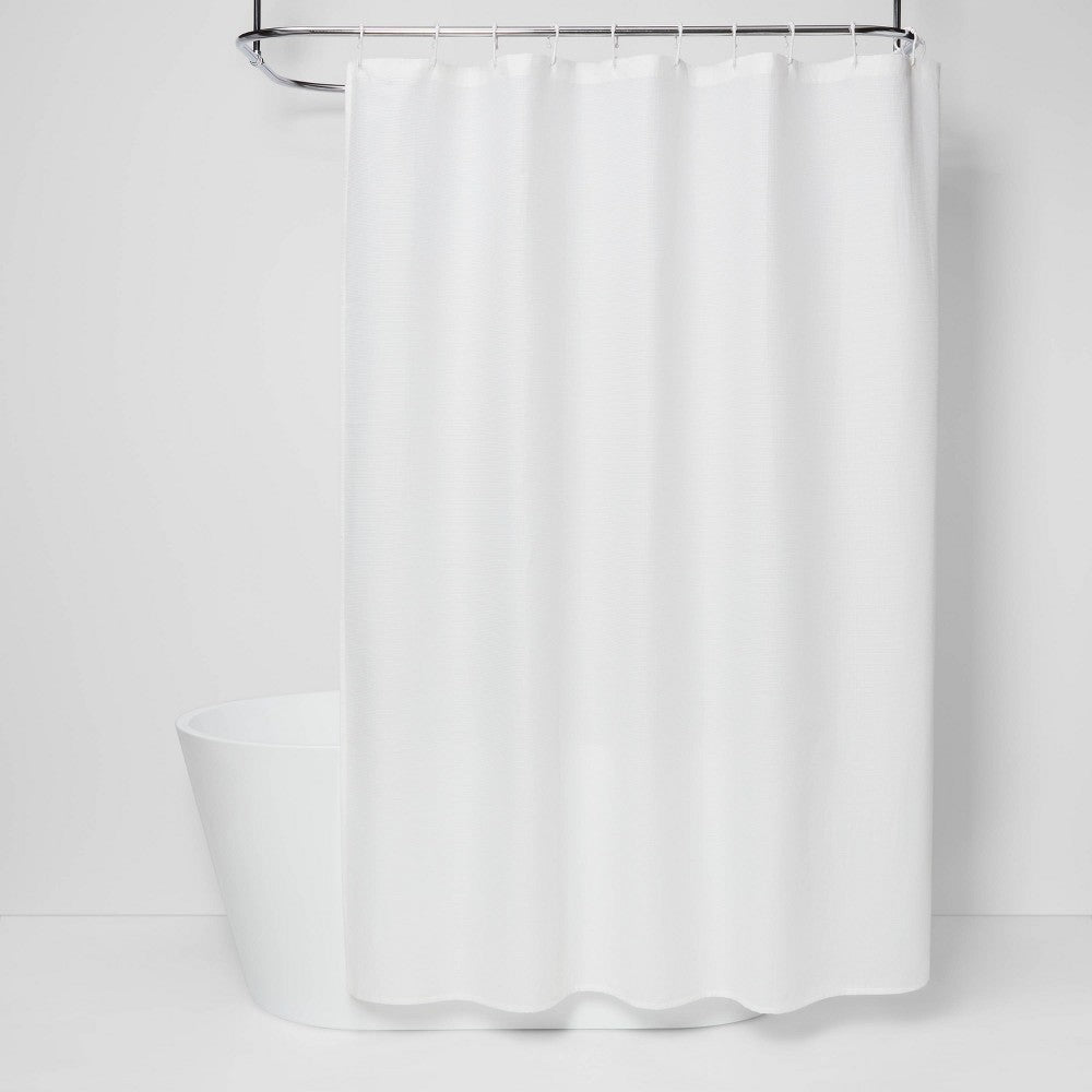 Waffle Weave Shower Curtain White - 490641800822