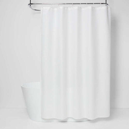 Waffle Weave Shower Curtain White - 490641800822
