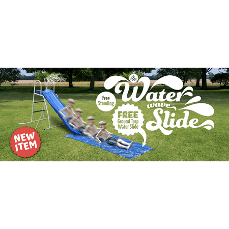 XDP Recreation 6  Water Wave Slide w/Bonus Ground Water Slide Tarp 3x6 - 853203007501