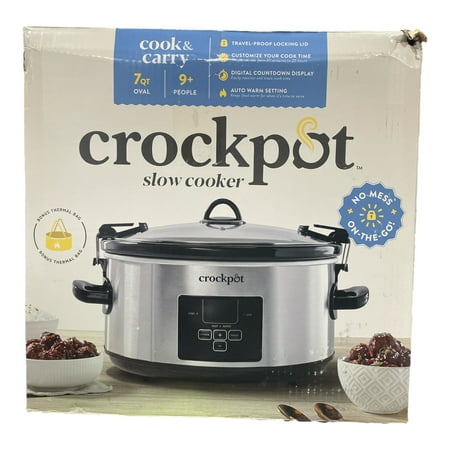 Crock-Pot 7 Quart Programmable Cook & Carry Extra Large Slow Cooker Digital Timer - 053891128773