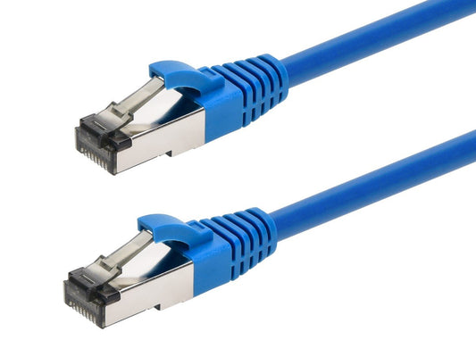 Cat8 10ft Blue Patch Cable, Double Shielded (S/FTP), 28AWG STRANDED 10 FT BLUE - 889028195710