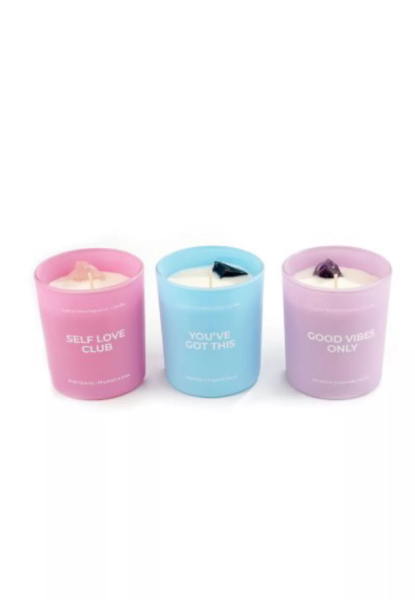 Jill Zarin Home Manifestation Candle, Set of 3, Assorted Colors: Self Love - 847279064742