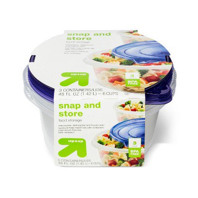 Snap and Store Medium Round Bowl Food Storage Container - 3ct/48 fl oz - 011217943783