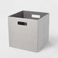 13" x 13" Fabric Bin Gray - Polyester Cutout Handle, Fits 13 Inch Cube Organizer - 887915344913