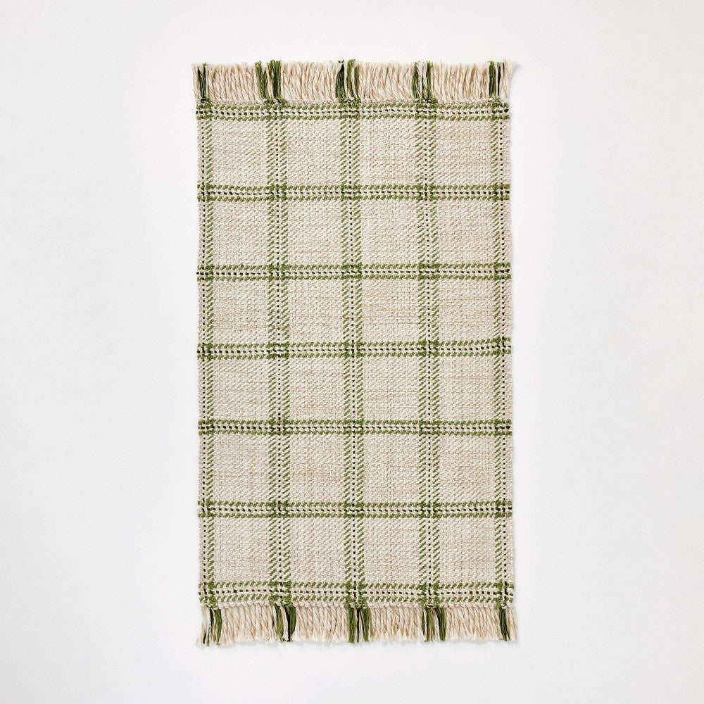 2'1"x3'2" Indoor/Outdoor Plaid Accent Rug Green - Threshold? Designed with Studio McGee - 191908980324