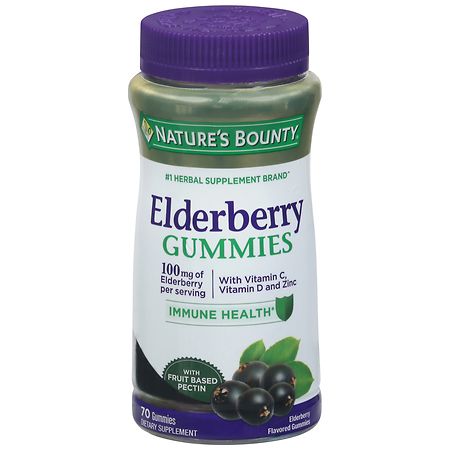 Nature s Bounty Elderberry Immune Support Gummies 100 Mg 70 Ct - 0743120056193