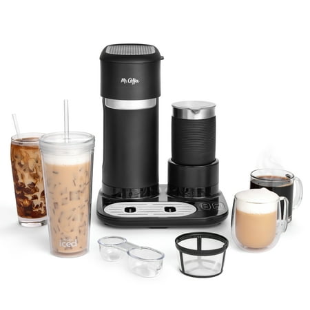 Mr. Coffee 4-in1 Single-Serve Latte Iced and Hot Coffee Maker Black - 0538911695780