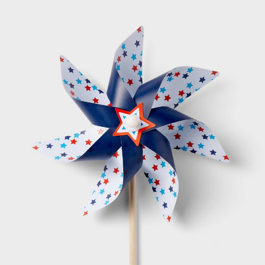 40" Pinwheel Red White & Blue Stars and Stripes LIKE NEW - 197543715086