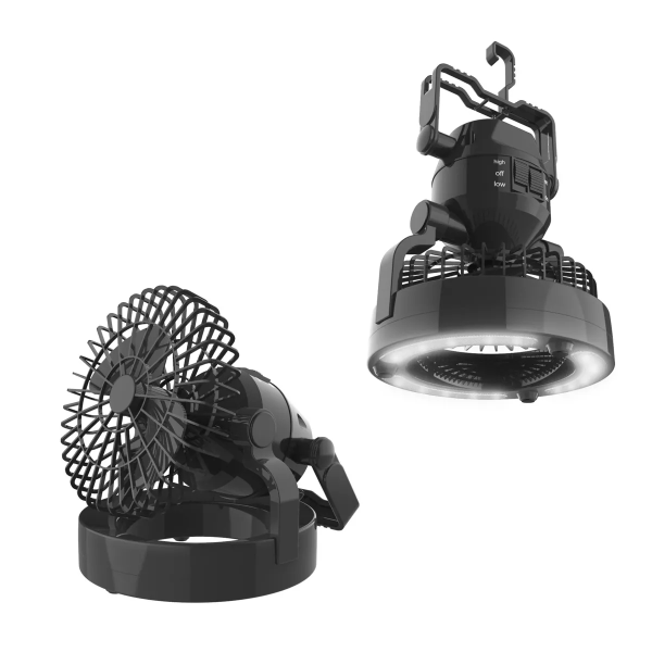 Leisure Sports 2-in-1 Camping Fan and LED Light-Black - 197542086543