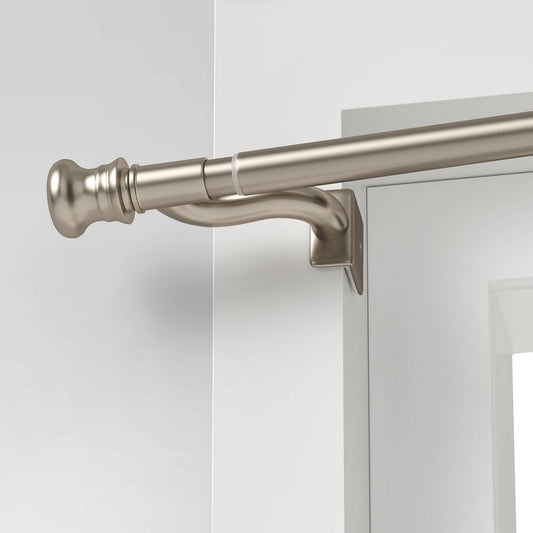 28"-48" Twist and Shout Easy Install Curtain Rod Brushed Nickel - Room Essentials? - 073161101794