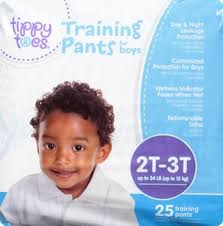 TIPPY TOES BOYS 2T-3T (34 LB) FOR BOYS TRAINING PANTS 25 EA - 036800471825