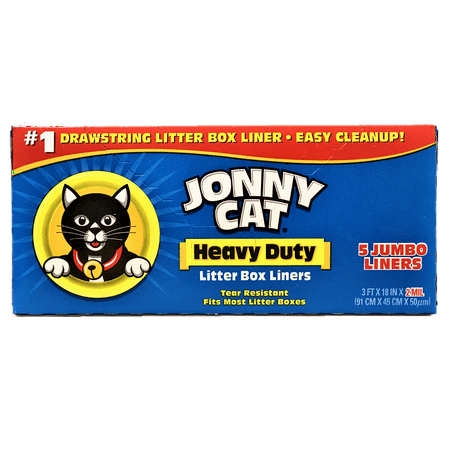 Jonny Cat Heavy Duty Jumbo Cat Litter Box Liners 5 count - 041334001547