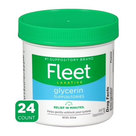 Fleet Laxative Glycerin Suppositories for Adult Constipation 24 Count - 301320079241