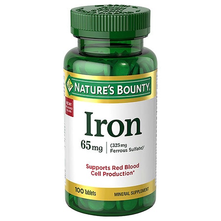 Nature?s Bounty Iron Supplement 65mg 100 Tablets - 074312413834