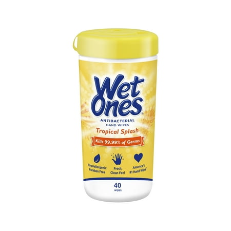 Wet Ones Antibacterial Hand Wipes Tropical Splash- 40 Wipes - 076828046728