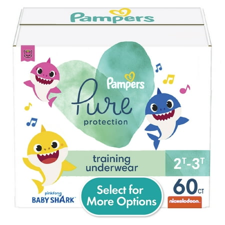 Pampers Pure Protection Training Underwear - Baby Shark - Size 2T-3T - 60ct - 030772049334