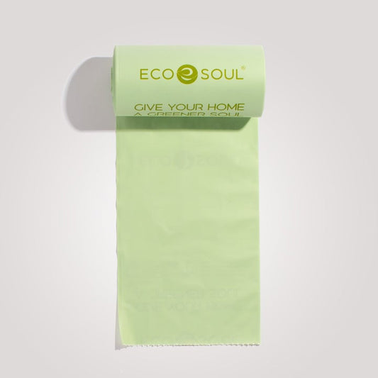 Eco Soul 4 gallon Compostable Trash Bags - 25 Count - Case of 12 - 850023080608