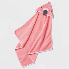 Baby Girls' Flamingo Hooded Bath Towel Coral - 191905701922