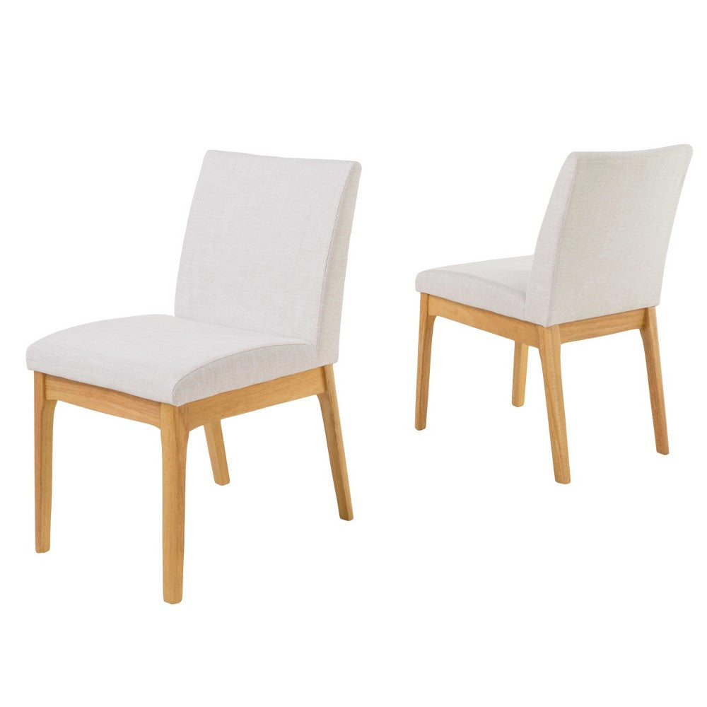 Set of 2 Kwame Dining Chair Light Beige/Oak - 849114950463