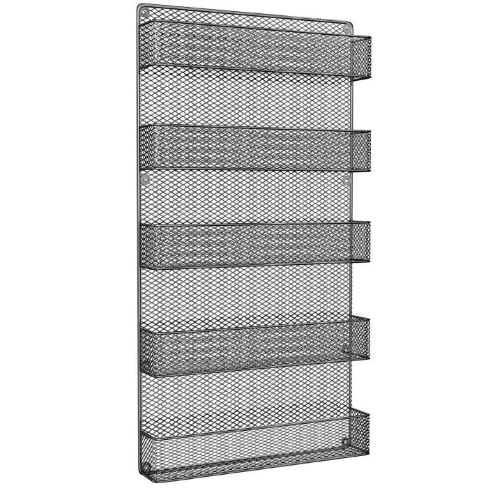 Home-Complete HC-2302 Spice Rack Organizer-Space Saving Wall Mount 5 Tier Storage Shelves - 644221870532