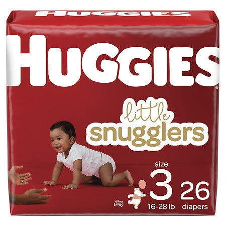 LIKE NEW Huggies Little Snugglers Diapers Jumbo Pack - Size 3 (26ct) - 0360004969871