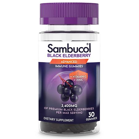 Sambucol PAST DATE Black Elderberry Immune Support Vegan Gummies with Vitamin C and Zinc - 30ct - 8961160012283