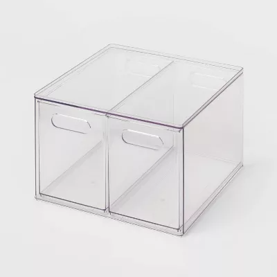 LIKE NEW All Purpose 2 Drawer Storage Clear - 1919089641021