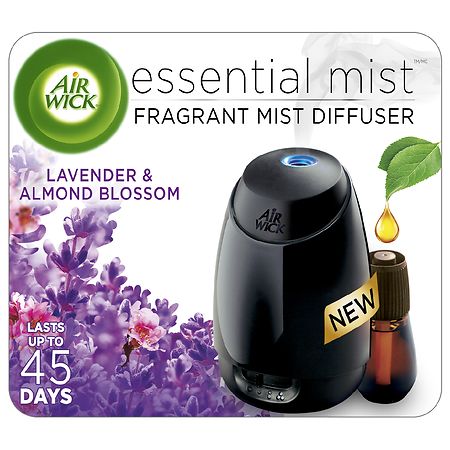 Air Wick Essential Mist Fragrance Oil Diffuser Kit (Gadget + 1 Refill) Lavender & Almond Blossom Air Freshener - 062338985763