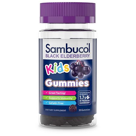 Sambucol PAST DATE Black Elderberry Kids Immune Support Gummies with Vitamin C and Zinc - 30 Count - 8961160016003