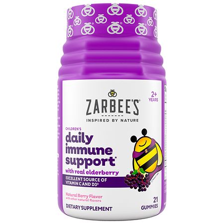 BEST BUY 6/2024 Zarbee s Kid?s Immune Support Gummies- Elderberry Vitamins Zinc 21ct - 8981150027323