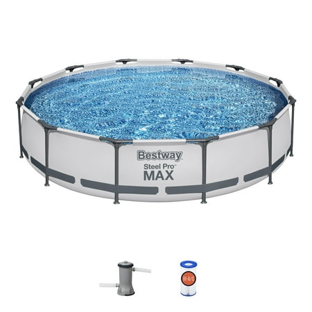 Bestway Steel Pro MAX 12 Foot by 30 Inch Above Ground Swimming Pool Set - 821808082063