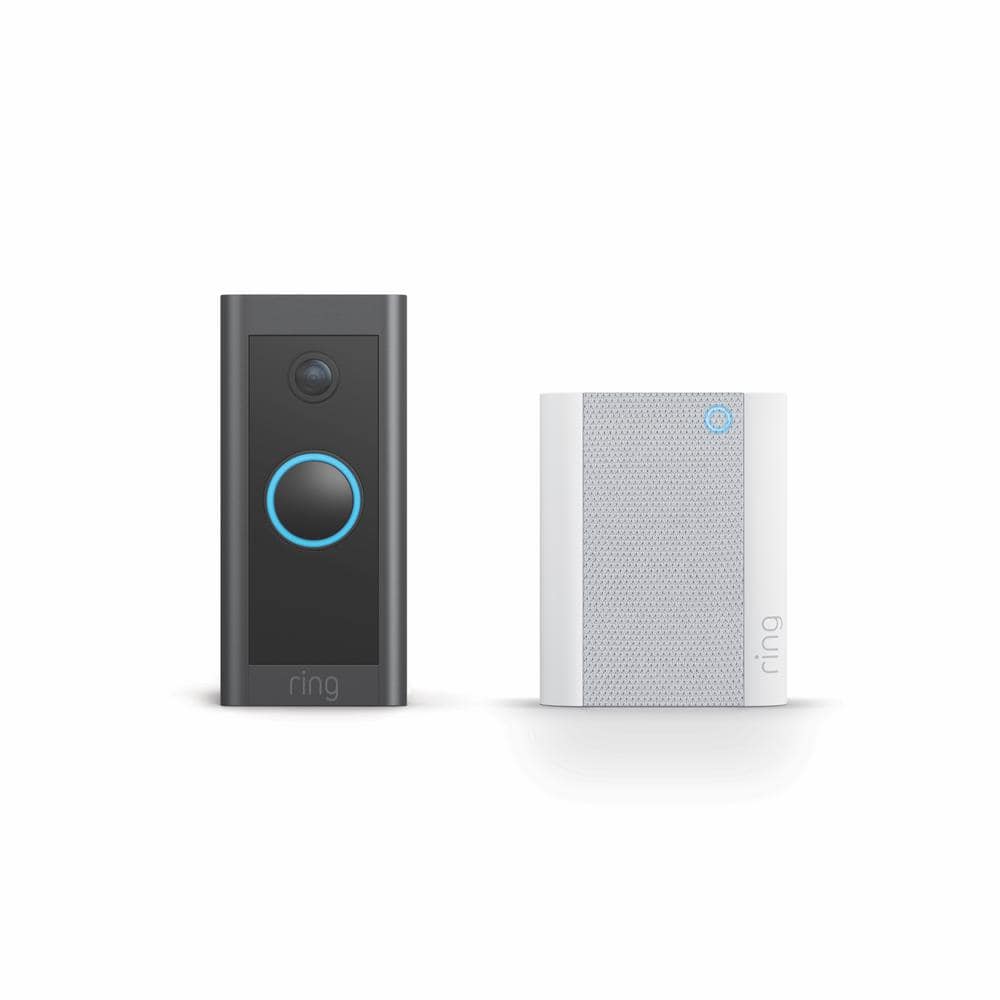 Ring - Wi-Fi Smart Video Doorbell - Wired with Chime - Black - 840268912994