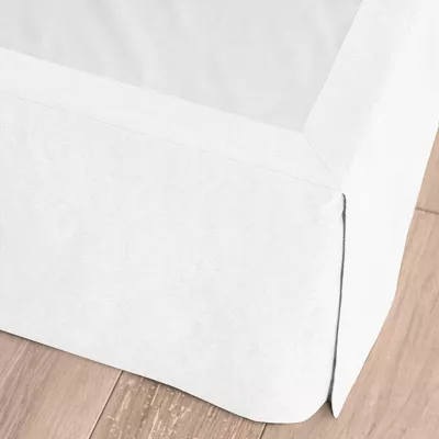 Full/Queen Linen Blend Bedskirt White - 191908134000