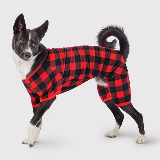 Buffalo Check Matching Family Dog Pajamas -Black/Red - XL - 085239950814