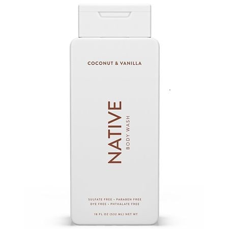 Native Body Wash  Coconut & Vanilla  Sulfate Free  Paraben Free  for Men and Women  18 oz - 812154033298