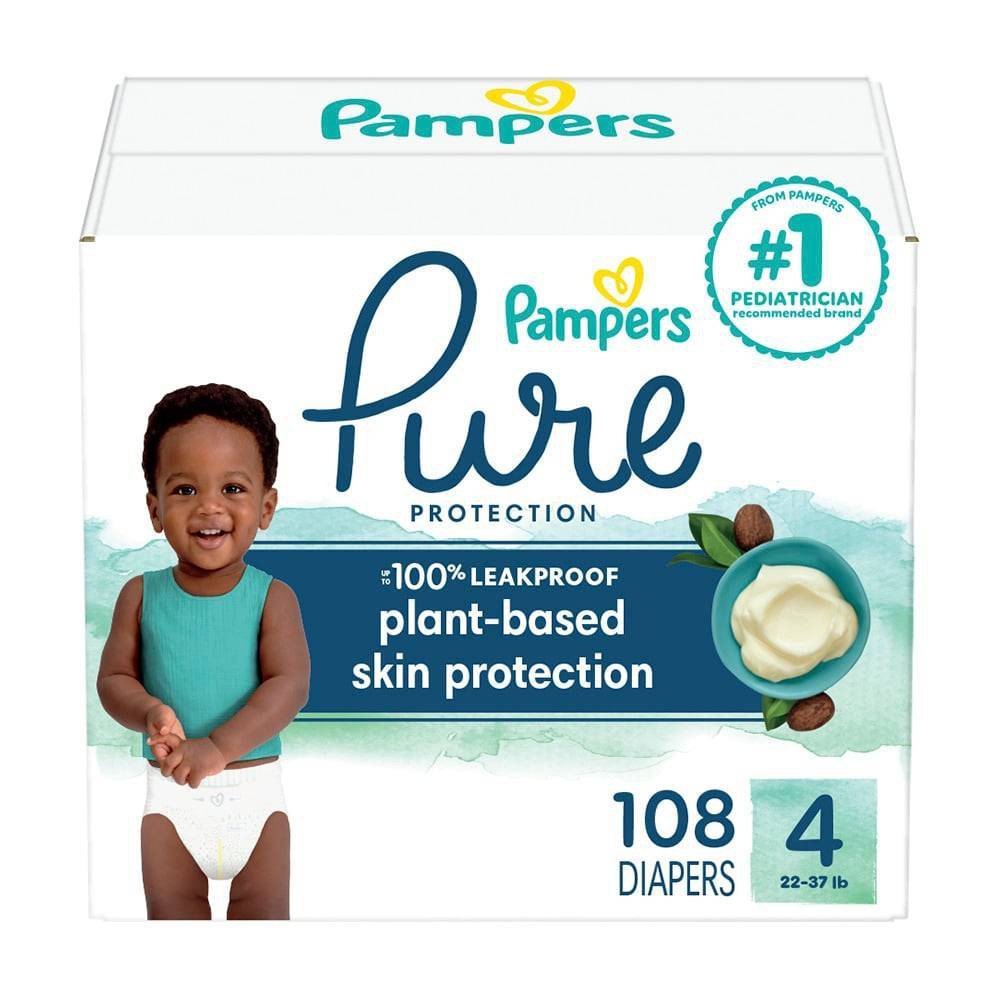 Pampers Pure Protection Diapers Enormous Pack - Size 4 - 108ct - 037000596530