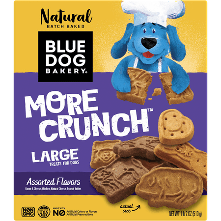 Blue Dog Bakery More Crunch Assorted Flavors Large Treats for Dogs  18 oz Box - 659223240641