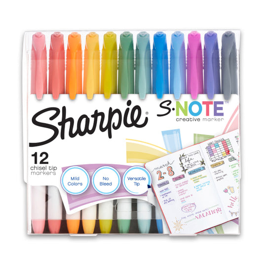 Sharpie S-Note Creative Marker Set  12-Markers  Highlighter  Assorted Colors - 071641181731