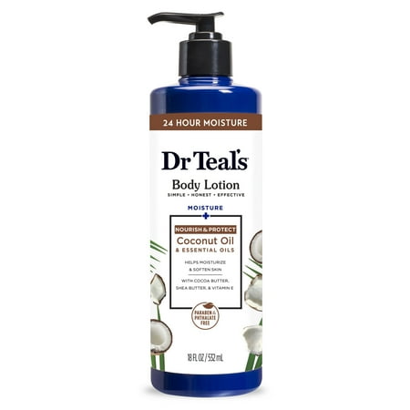 Dr Teal s Body Lotion Moisture + Nourishing with Coconut Oil & Essential Oils 18 fl oz - 811068019312