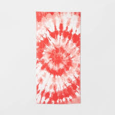 Tie Dye Beach Towel Red - Sun Squad?: Lightweight Cotton Terry, Machine Washable, Art Design - 197543419823